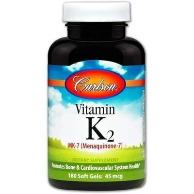 Вітамін K2 МК-7 Carlson Labs Vitamin K2 (MK-7) 45 мкг, 180 капсул