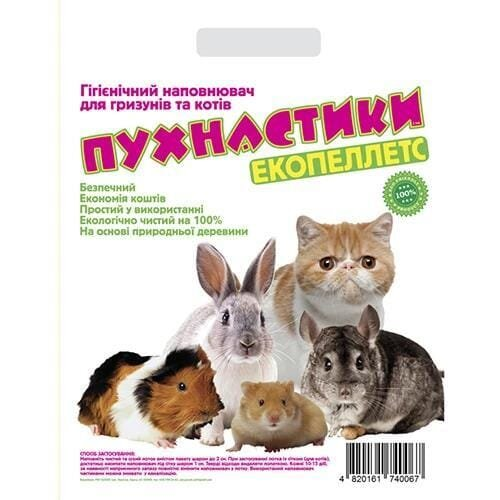 Наповнювач для котячого туалету Пухнастики деревний, 3 кг