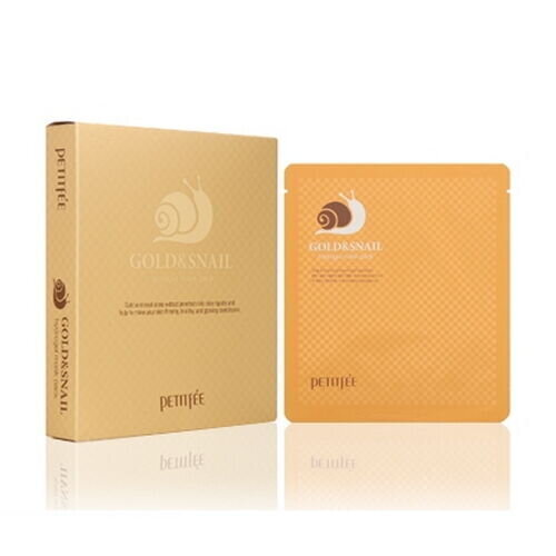 Маска для обличчя гідрогелева Petitfee Gold&Snail Transparent Gel Mask Pack Золото-Муцин Равлики 30 г, 5 штук
