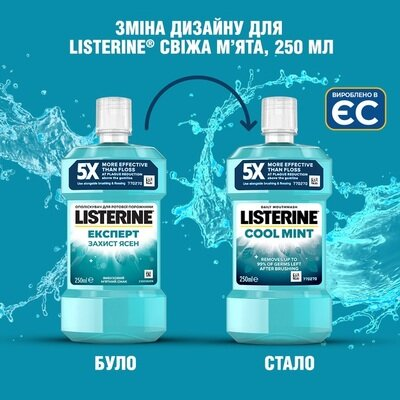 Ополіскувач для порожнини рота Listerine Cool Mint Свіжа м’ята, 250 мл