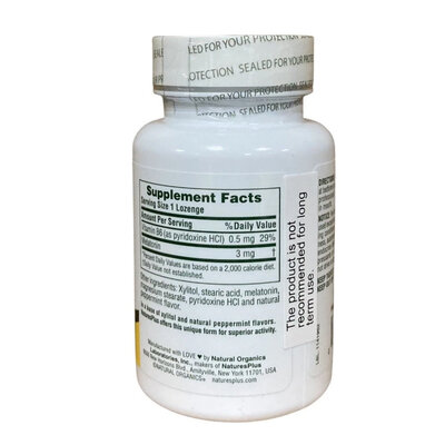 Мелатонін з вітаміном В6 Nature's Plus Melatonin Sublingual 3 мг with B6, 60 таблеток