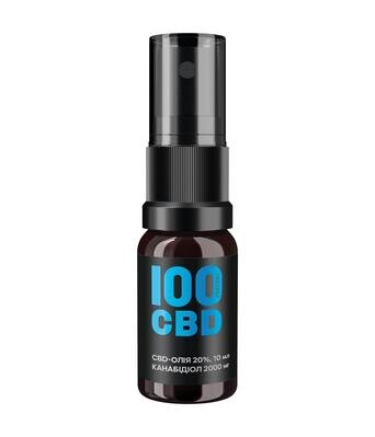 Канабідіол 100%CBD Олія 20%, спрей оральний по 10 мл флаконі, 60 доз