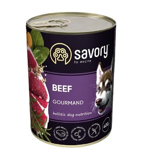 Корм вологий для дорослих собак Savory 30433 з яловичиною, 400 г