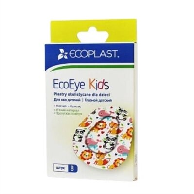 Набір пластирів медичних Ecoplast EcoEye Kids дитячих для очей, 8 штук