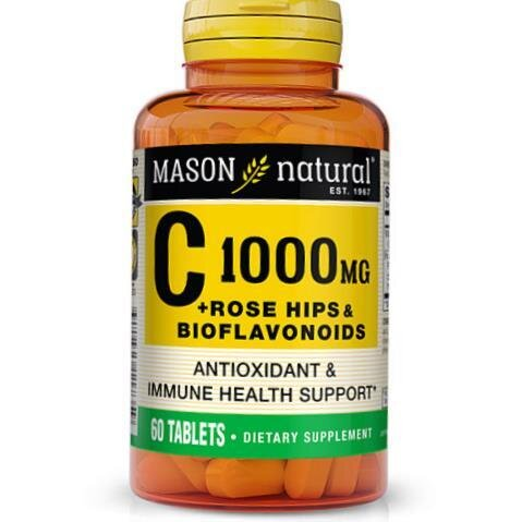 Вітамін С Mason Natural Vitamin C 1000 with Rose Hips and Bioflavonoids Complex, 60 таблеток