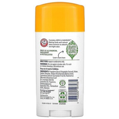 Дезодорант стік Essentials Arm & Hammer Натуральний розмарин та лаванда, 71 г