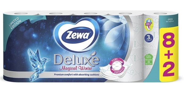 Туалетний папір Zewa Deluxe білий 3 шари, 10 рулонів