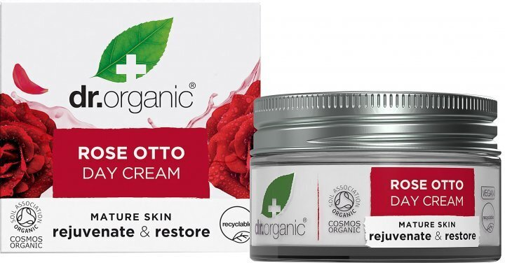 Крем для обличчя Dr.Organic денний для омолодження та відновлення шкіри з олією троянди Отто, 50 мл