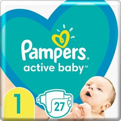 Підгузки дитячі Pampers Active Baby розмір 1, 2-5 кг, 27 шт