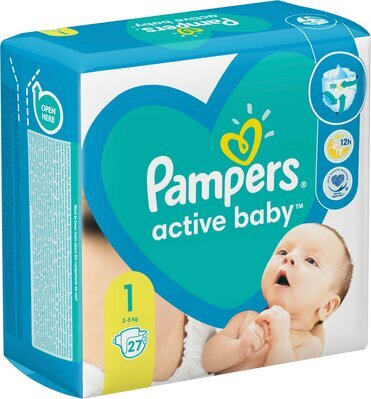 Підгузки дитячі Pampers Active Baby розмір 1, 2-5 кг, 27 шт