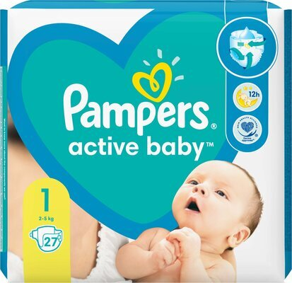 Підгузки дитячі Pampers Active Baby розмір 1, 2-5 кг, 27 шт