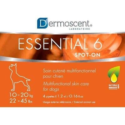 Догляд за шкірою та шерстю Dermoscent Essential 6 spot-on для собак 10-20 кг, 4 піпетки по 1,2 мл