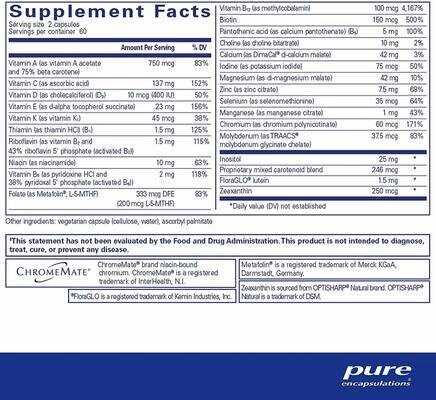 Мультивітаміни для дітей Pure Encapsulations Junior Nutrients, без заліза, від 4 років, 120 капсул