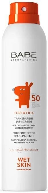 Спрей сонцезахисний Babe Laboratorios Pediatric SPF50+ Wet Skin прозорий водостійкий дитячий, 200 мл