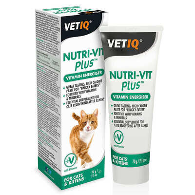 Паста VetIQ Nutri-Vit Plus вітамінна висококалорійна для вередливих котів, 70 г