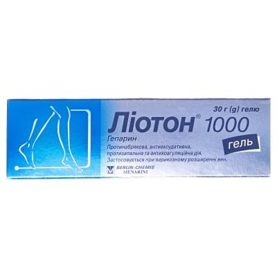 Ліотон 1000 гель 1000 МО/г по 30 г у тубах