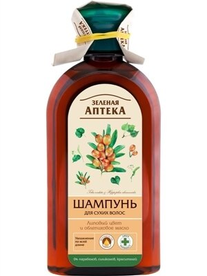 Шампунь Зелена Аптека Липовий цвіт і олія обліпихи для сухого і пошкодженого волосся, 350 мл