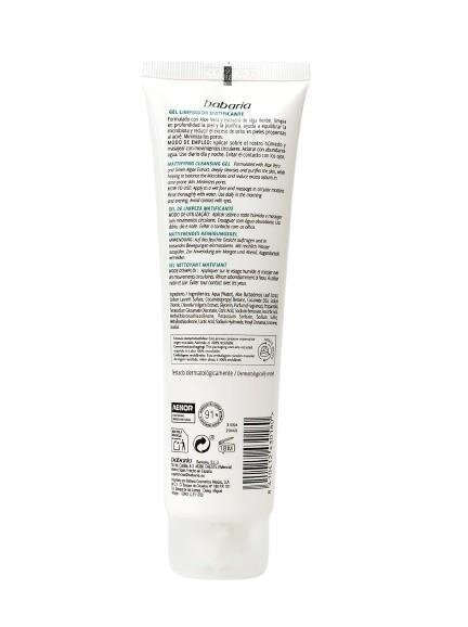 Гель для очищення обличчя Babaria Aloe Skin Protect+ матуючий Алоє та Зелені водорості, 150 мл