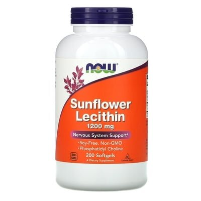 Лецитин соняшниковий NOW Sunflower Lecithin 1200 мг капсули №200