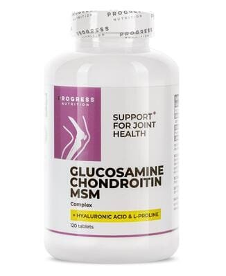 Глюкозамін, хондроїтин та МСМ Progress Nutrition Glucosamine Chondroitin MSM Complex, 120 таблеток
