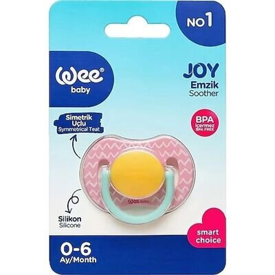 Пустушка силіконова Wee Baby Joy №1 симетрична 0-6 місяців, 1 шт