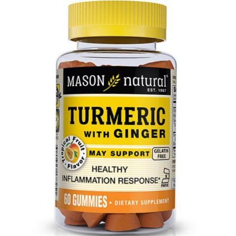 Куркума та імбир Mason Natural Turmeric with Ginger тропічні фрукти, 60 таблеток