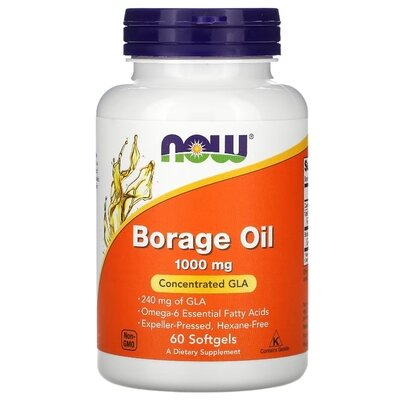 Огірочника олія NOW Borage Oil 1000 мг м'які капсули №60