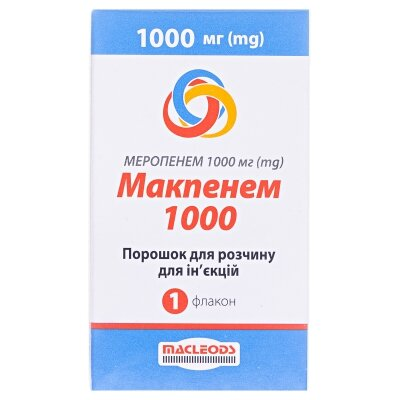 Макпенем 1000 порошок для р-ну д/ін. по 1000 мг №1 у флак.