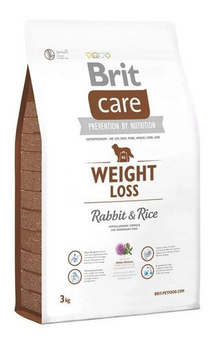 Корм сухий для собак із зайвою вагою Brit Care Weight Loss Rabbit & Rice, 3 кг