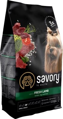Корм сухий для собак малих порід Savory 30327 зі свіжим м’ясом ягняти, 3 кг