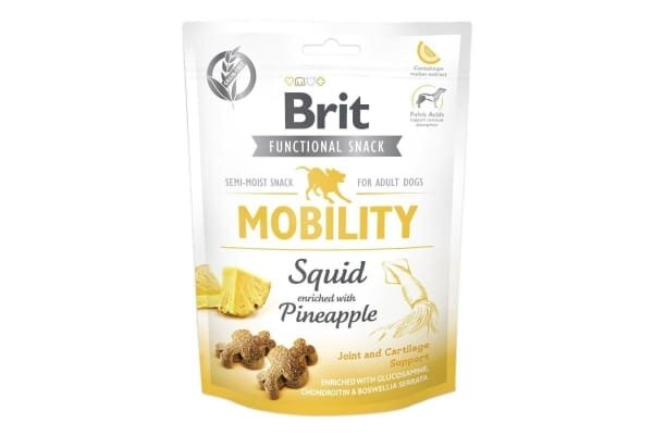 Ласощі для собак Brit Mobility кальмар з ананасом, 150 г