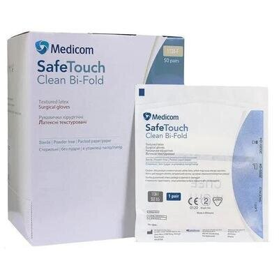 Рукавички хірургічні Medicom Safe-Touch Clean Bi-Fold латексні неопудрені, розмір 8 стерильні, пара