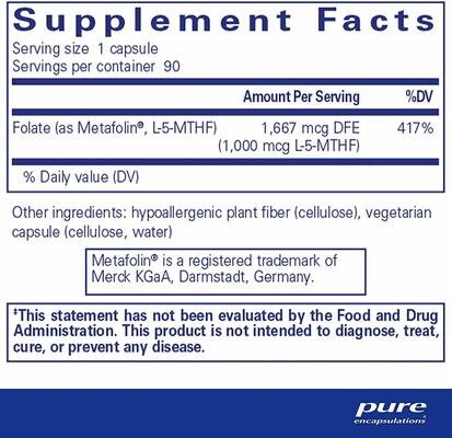 Фолат Pure Encapsulations 1000 мг, 90 капсул