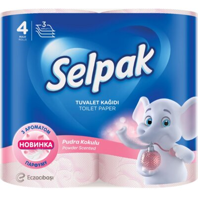 Туалетний папір Selpak Parfumed тришаровий, парфумований, 4 рулони