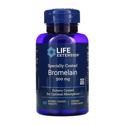 Бромелайн Life Extension Specially-Coated Bromelain 500 мг кишковорозчинні таблетки №60