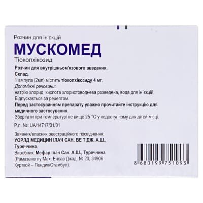 Мускомед розчин д/ін. 4 мг/2 мл по 2 мл №6 в амп.
