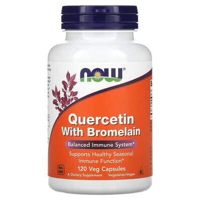 Кверцетин із Бромелайном NOW Quercetin with Bromelain вег. капсули №120