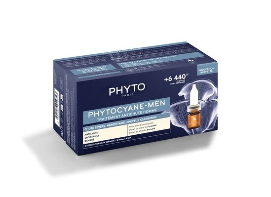 Засіб проти випадання волосся Phyto Phytocyane Men Anti Hair Loss Treatment для чоловіків, 12 шт х 3,5 мл