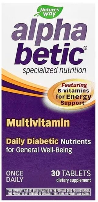 Мультивітаміни для діабетиків Nature's Way Alpha Betic Multivitamin, 30 таблеток