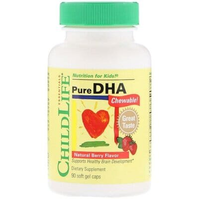 Риб'ячий жир для дітей ChildLife Pure DHA Chewable смак ягоди, 90 гелевих капсул