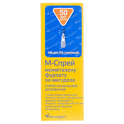 М-спрей спрей наз., доз. 50 мкг/дозу по 140 доз (18 г) у пляш. з насос.-розпил.
