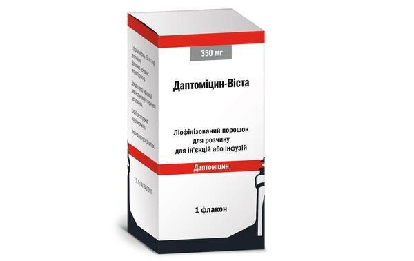 Даптоміцин-Віста порошок ліоф. для р-ну д/ін. та інф. по 350 мг №1 у флак.