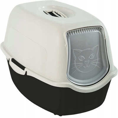 Туалет закритий Rotho MyPet Cat Toilet Bailey ECO для котів з фільтром, колір пісочний/чорний