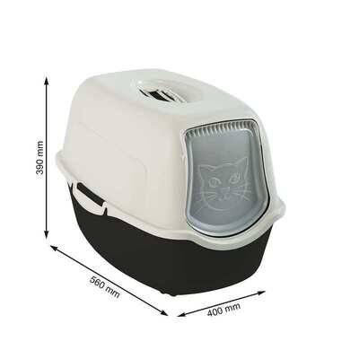Туалет закритий Rotho MyPet Cat Toilet Bailey ECO для котів з фільтром, колір пісочний/чорний