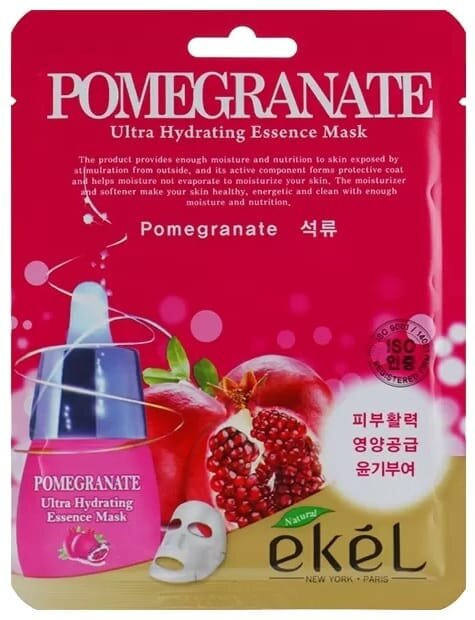 Маска тканинна для обличчя Ekel Pomegranate з екстрактом граната, 25 мл
