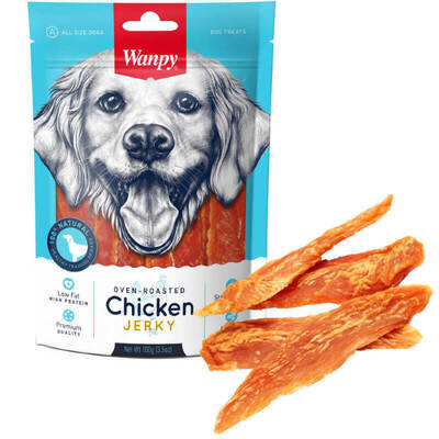 Ласощі для собак Wanpy Chicken Jerky Філе в'ялене курки, 100 г