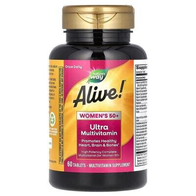Мультивітаміни Nature's Way Alive! Women's Ultra Multivitamin 50+, для жінок 50+, 60 таблеток
