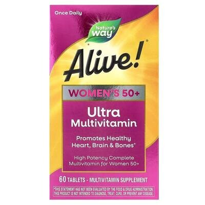 Мультивітаміни Nature's Way Alive! Women's Ultra Multivitamin 50+, для жінок 50+, 60 таблеток