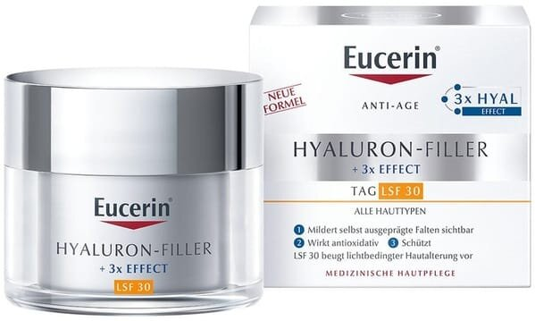 Крем для обличчя Eucerin Hyaluron Filler + 3x Effect SPF30 денний проти зморшок для всіх типів шкіри (89769), 50 мл