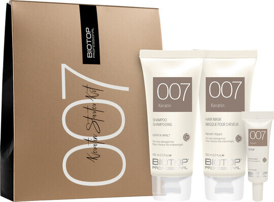 Набір Biotop 007 Keratin Starter Kit (шампунь 100 мл + маска 100 мл + сироватка 10 мл)